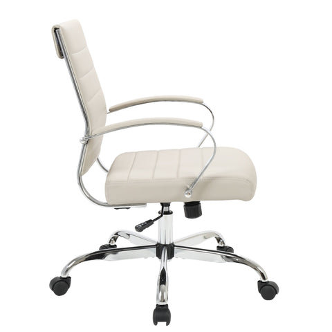 Benmar Mid-Back Leather Office Conference Chair Adjustable Height, Swivel, and Tilt