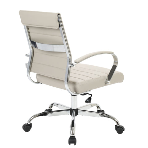 Benmar Mid-Back Leather Office Conference Chair Adjustable Height, Swivel, and Tilt