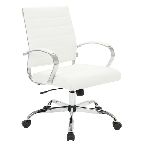 Benmar Mid-Back Leather Office Conference Chair Adjustable Height, Swivel, and Tilt