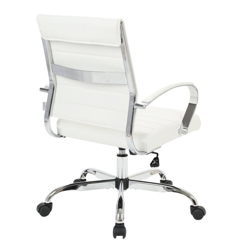 Benmar Mid-Back Leather Office Conference Chair Adjustable Height, Swivel, and Tilt