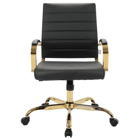 Benmar Mid-Back Leather Office Conference Chair Adjustable Height, Swivel, and Tilt