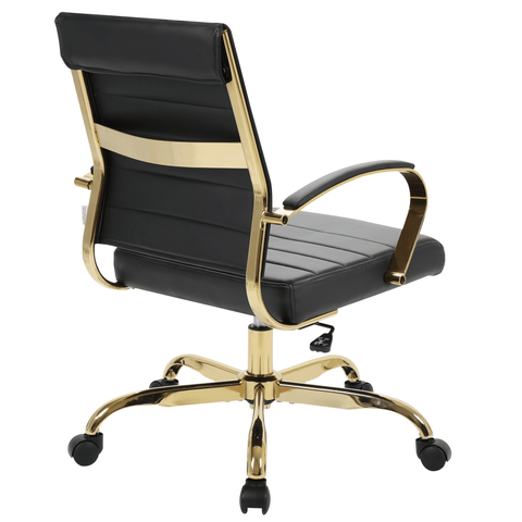 Benmar Mid-Back Leather Office Conference Chair Adjustable Height, Swivel, and Tilt