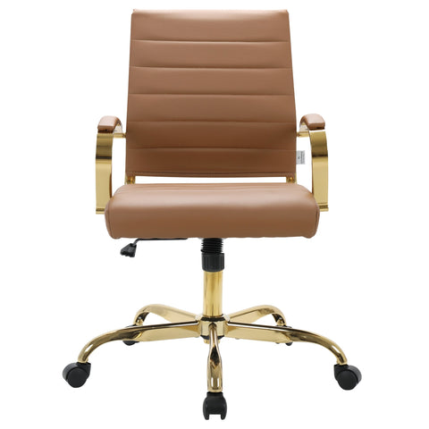 Benmar Mid-Back Leather Office Conference Chair Adjustable Height, Swivel, and Tilt