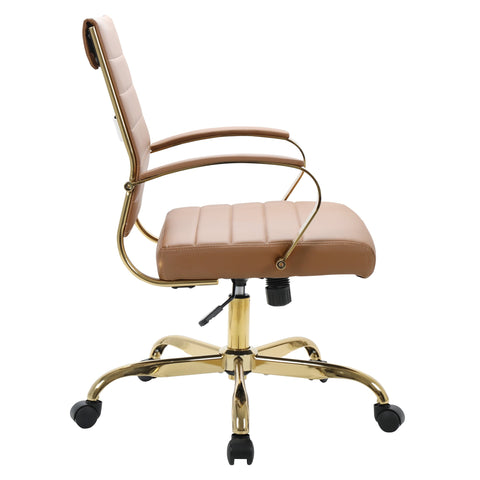 Benmar Mid-Back Leather Office Conference Chair Adjustable Height, Swivel, and Tilt