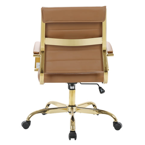 Benmar Mid-Back Leather Office Conference Chair Adjustable Height, Swivel, and Tilt