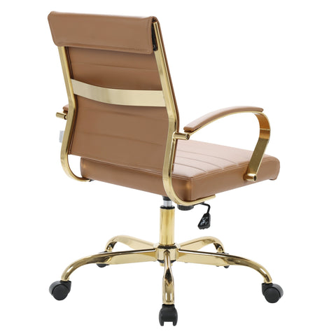 Benmar Mid-Back Leather Office Conference Chair Adjustable Height, Swivel, and Tilt