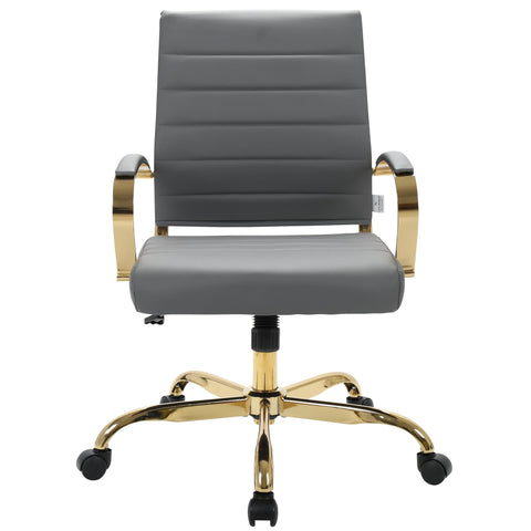 Benmar Mid-Back Leather Office Conference Chair Adjustable Height, Swivel, and Tilt