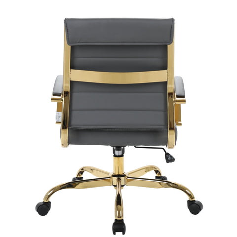 Benmar Mid-Back Leather Office Conference Chair Adjustable Height, Swivel, and Tilt