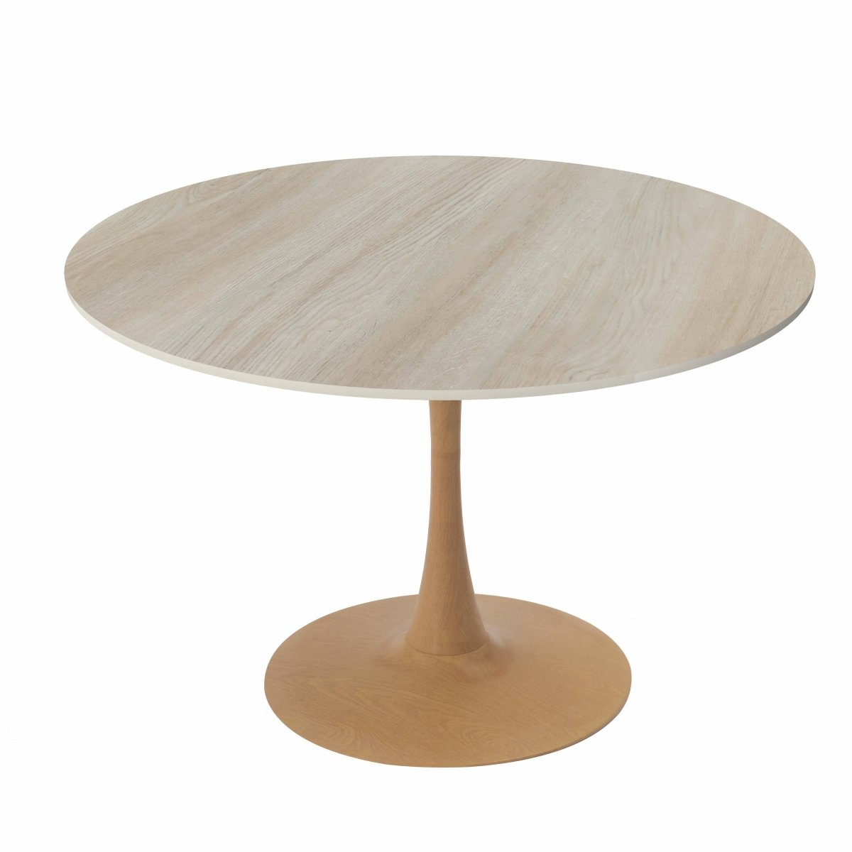 Bristol 27"/31"/35" Round Dining Table Wood Transfer Cherry/Natural/Walnut Base with Sintered Stone Table Top