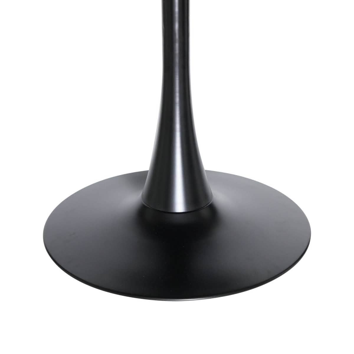 Bristol 5 - Piece Dining Set 35" Round Dining Table in Black Iron - 4 ABS Plastic Side Chair in Chrome