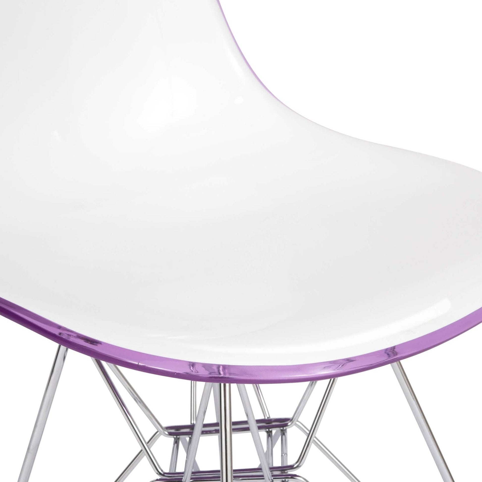 Bristol 5 - Piece Dining Set 35" Round Dining Table in Black Iron - 4 ABS Plastic Side Chair in Chrome