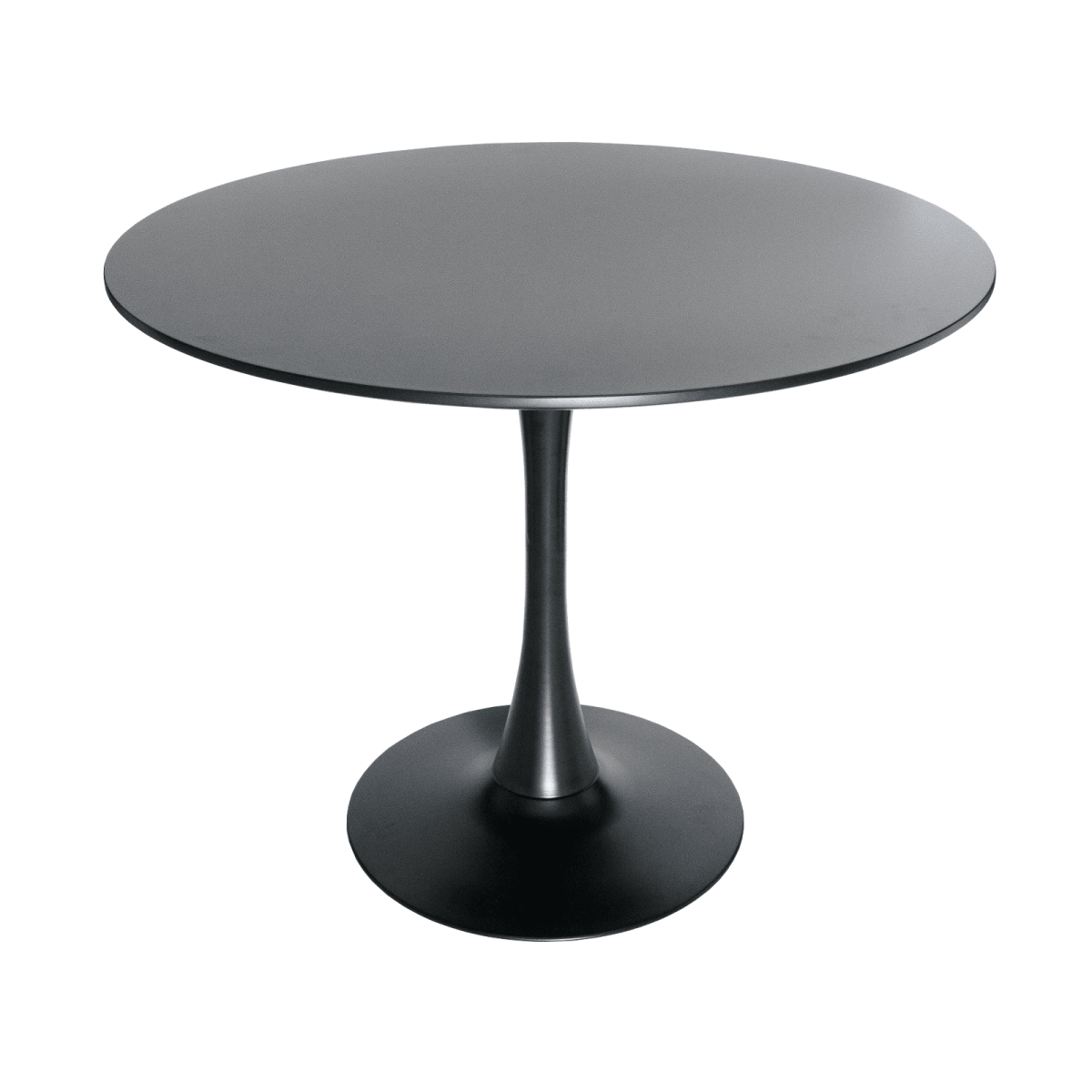 Bristol 5 - Piece Dining Set 35" Round Dining Table in Black Iron - 4 ABS Plastic Side Chair in Chrome