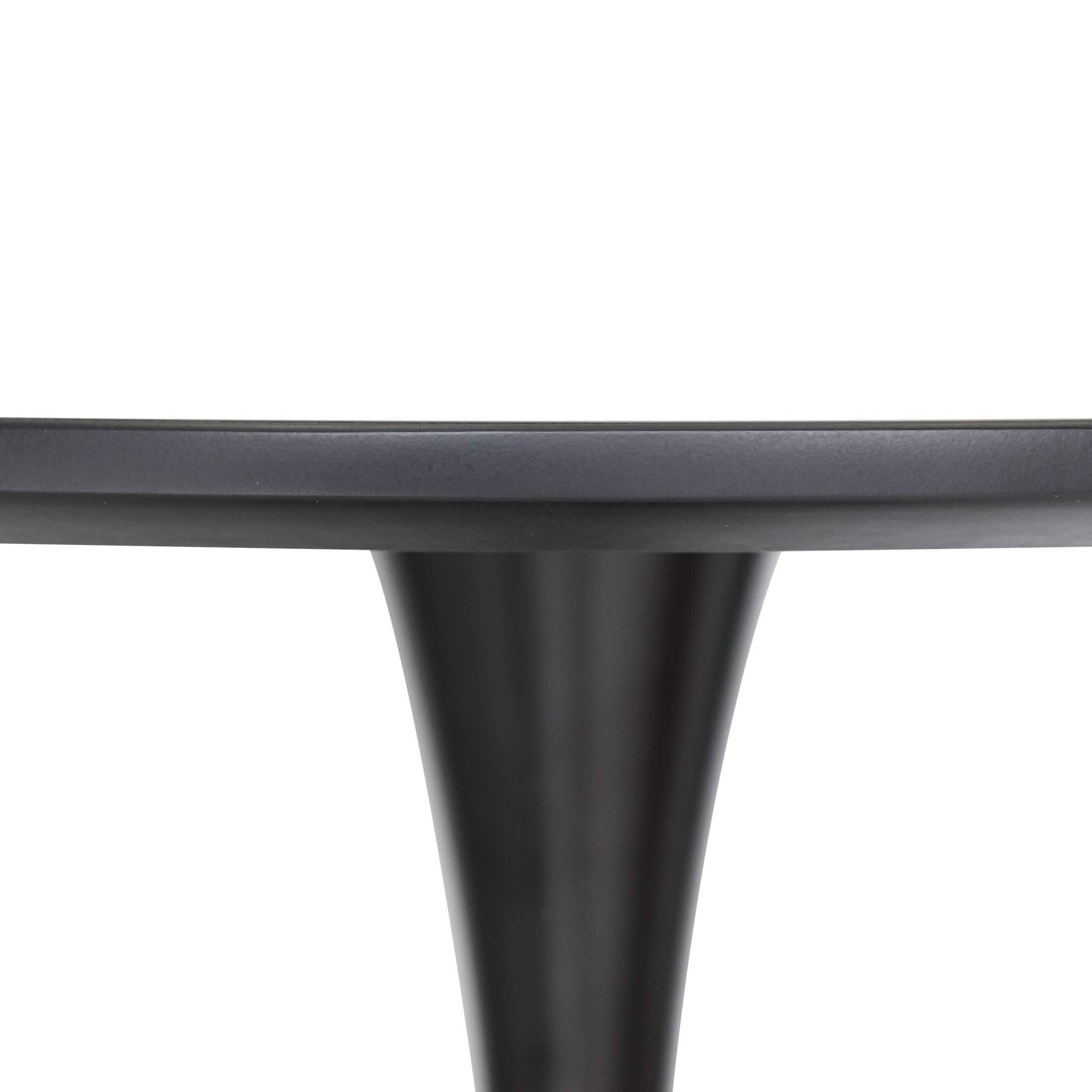 Bristol 5 - Piece Dining Set 35" Round Dining Table in Black Iron - 4 ABS Plastic Side Chair in Chrome