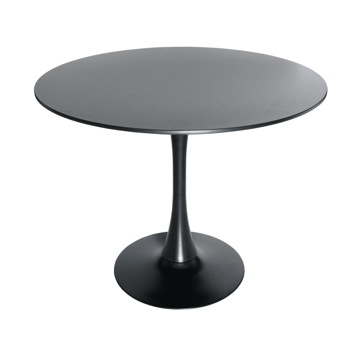 Bristol 5 - Piece Dining Set 35" Round Dining Table in Black Iron - 4 ABS Plastic Side Chair in Chrome
