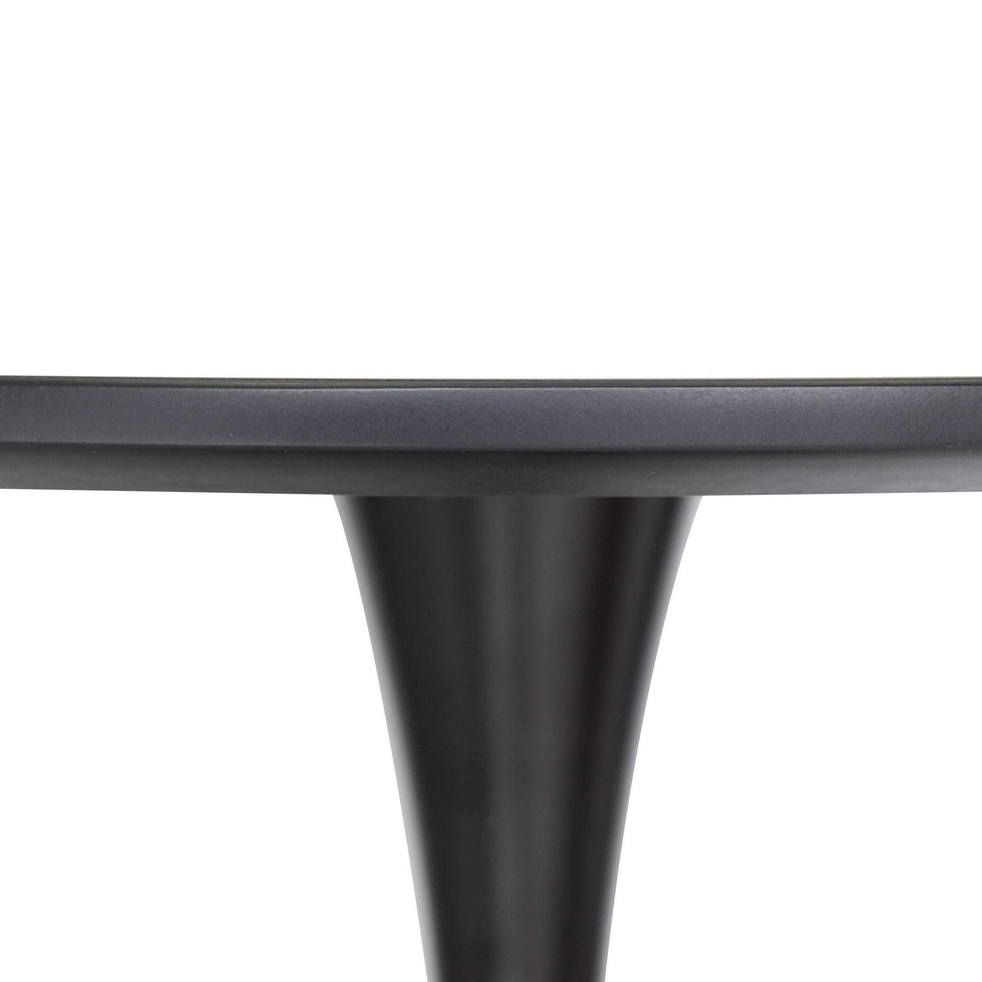 Bristol 5 - Piece Dining Set 35" Round Dining Table in Black Iron - 4 ABS Plastic Side Chair in Chrome
