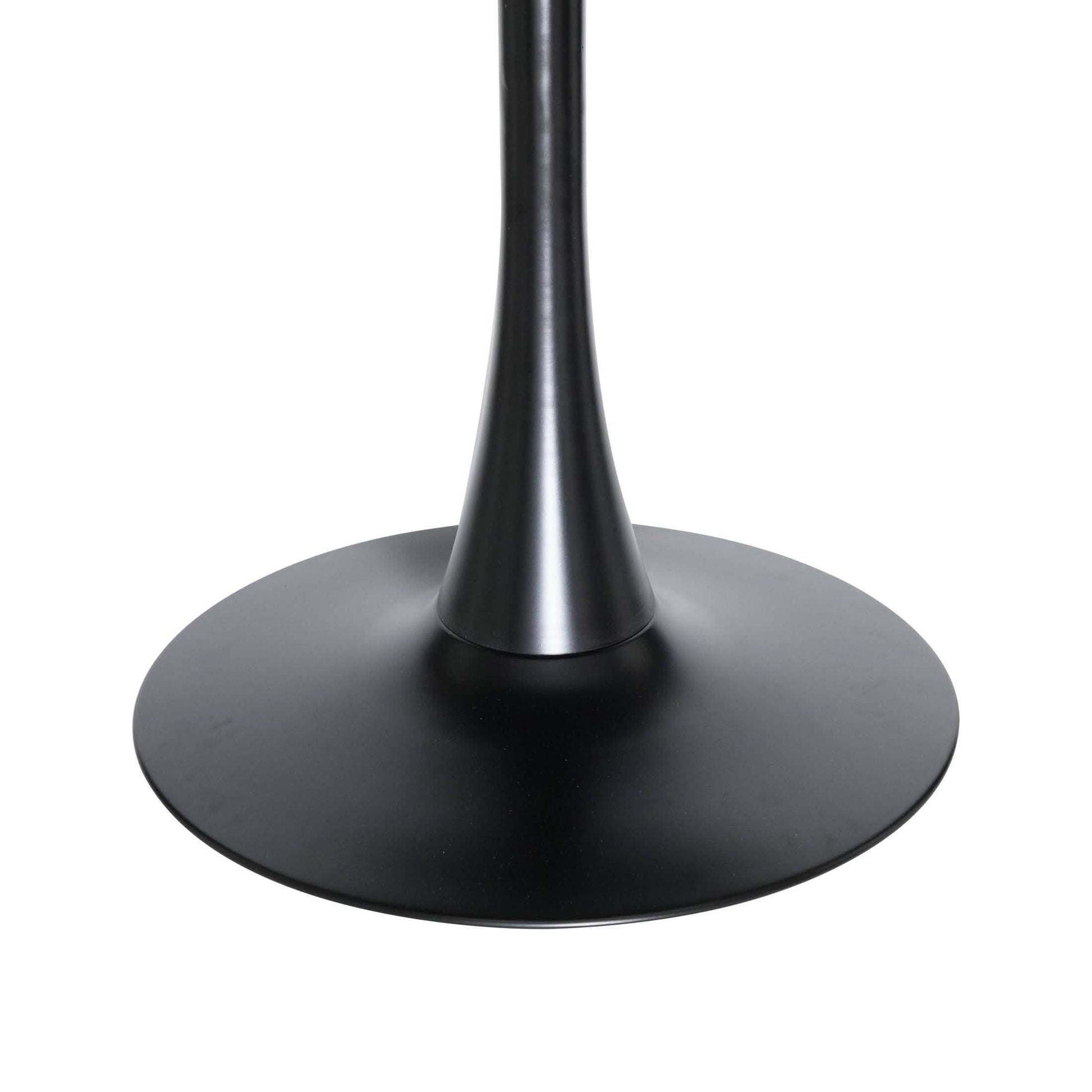 Bristol 5 - Piece Dining Set 35" Round Dining Table in Black Iron - 4 ABS Plastic Side Chair in Chrome