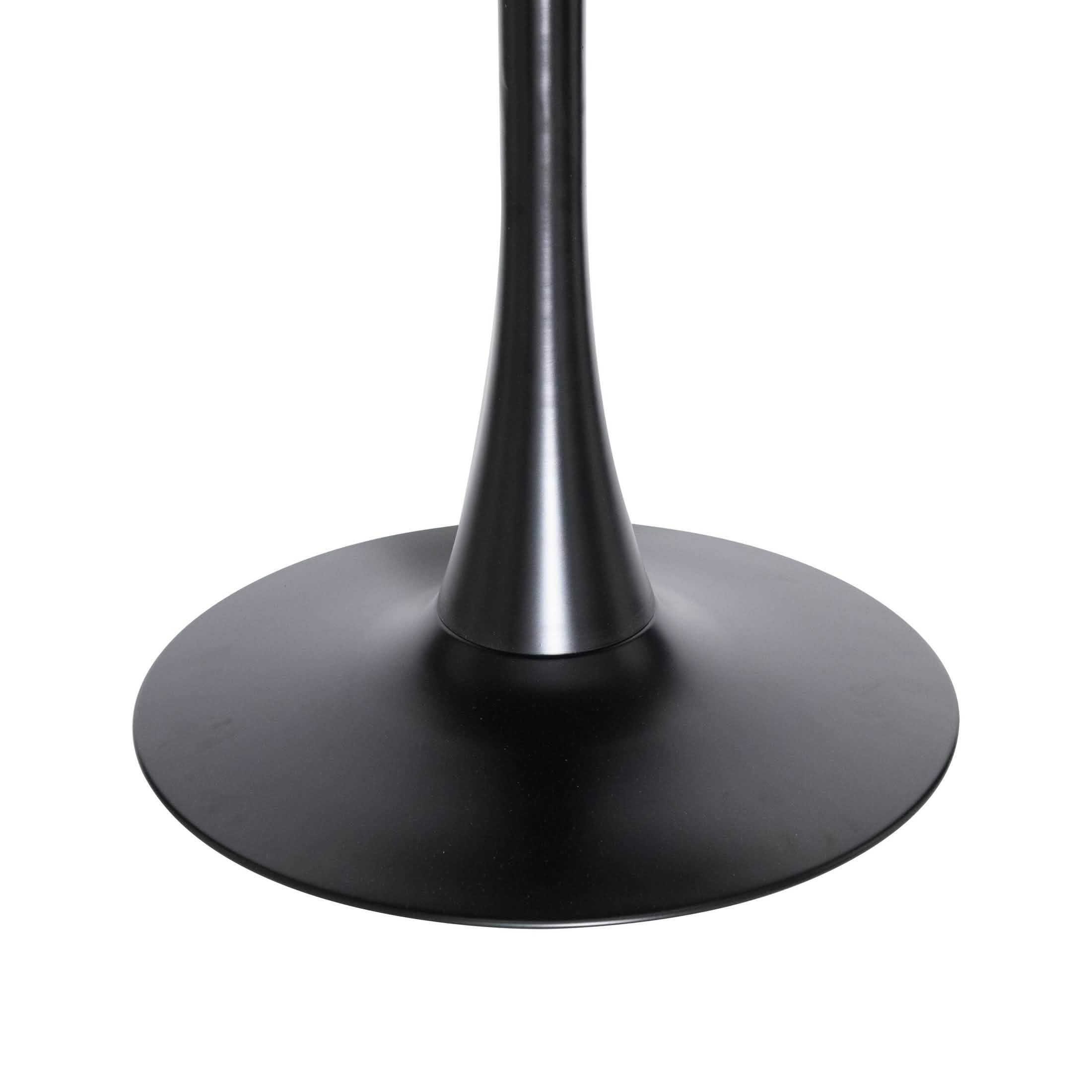Bristol 5 - Piece Dining Set 35" Round Dining Table in Black Iron - 4 ABS Plastic Side Chair in Chrome