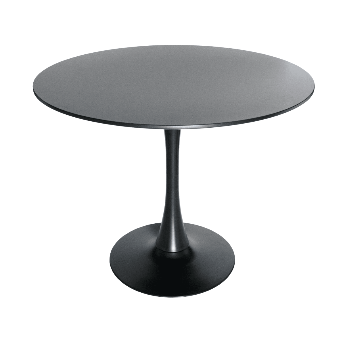 Bristol 5 - Piece Dining Set 35" Round Dining Table in Black Iron - 4 ABS Plastic Side Chair in Chrome