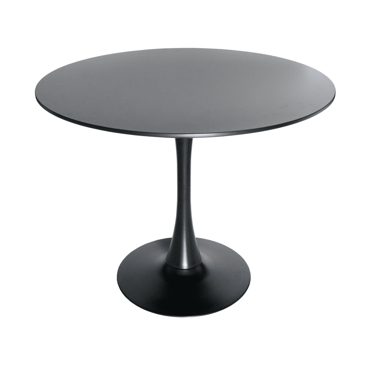 Bristol 5 - Piece Dining Set 35" Round Dining Table in Black Iron - 4 ABS Plastic Side Chair in Chrome