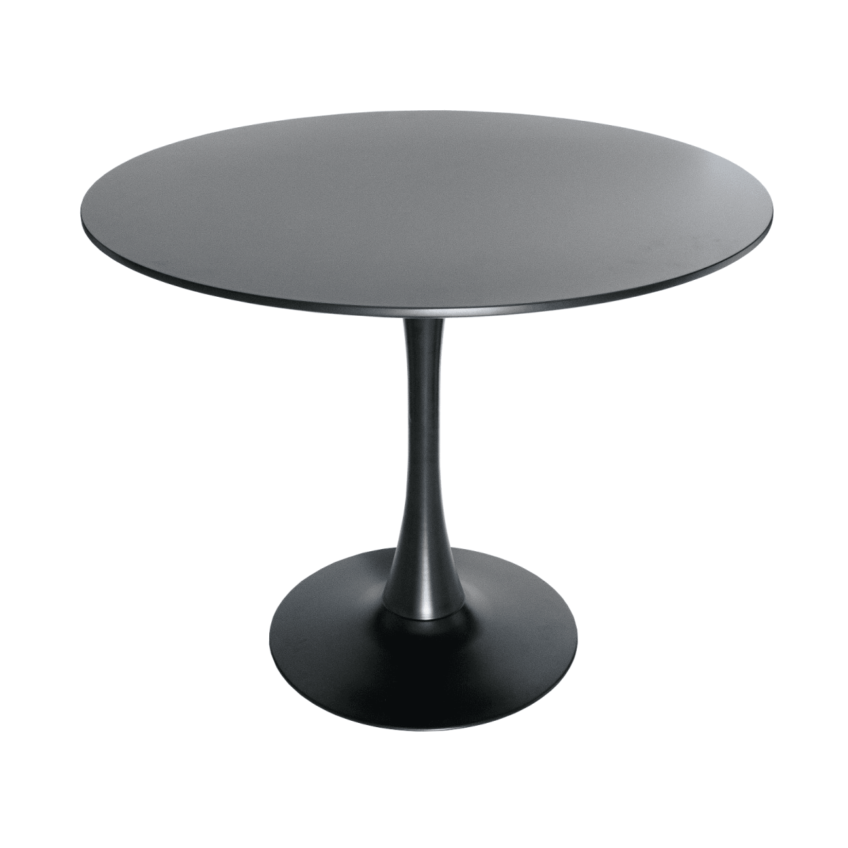 Bristol 5 - Piece Dining Set 35" Round Dining Table in Black Iron - 4 ABS Plastic Side Chair in Chrome