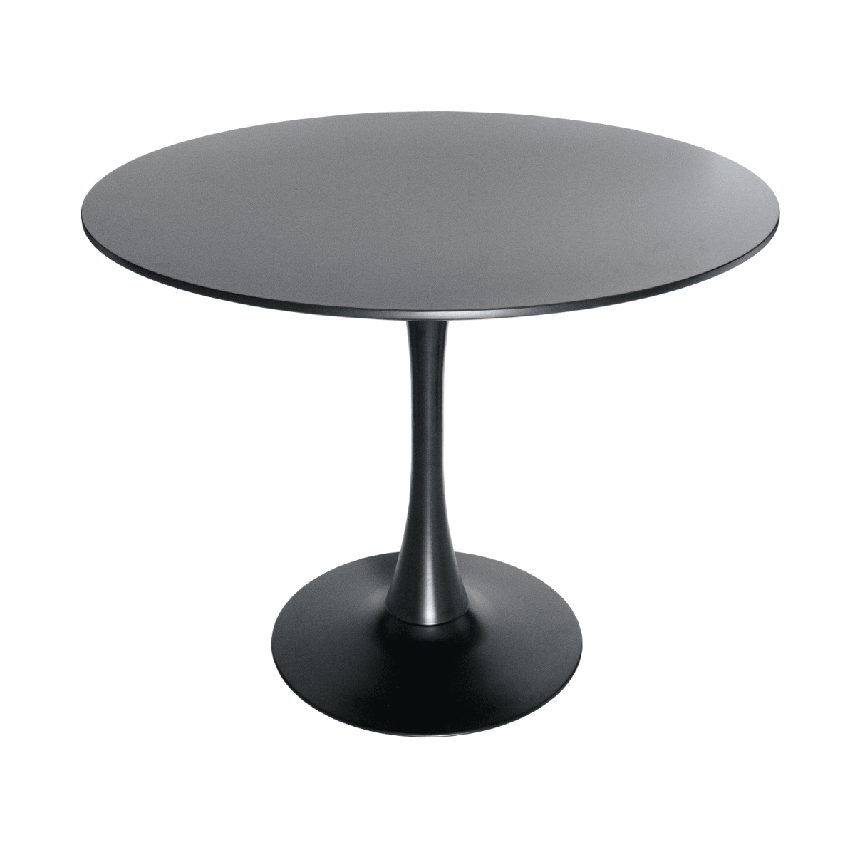 Bristol 5 - Piece Dining Set 35" Round Dining Table in Black Iron - 4 ABS Plastic Side Chair in Chrome