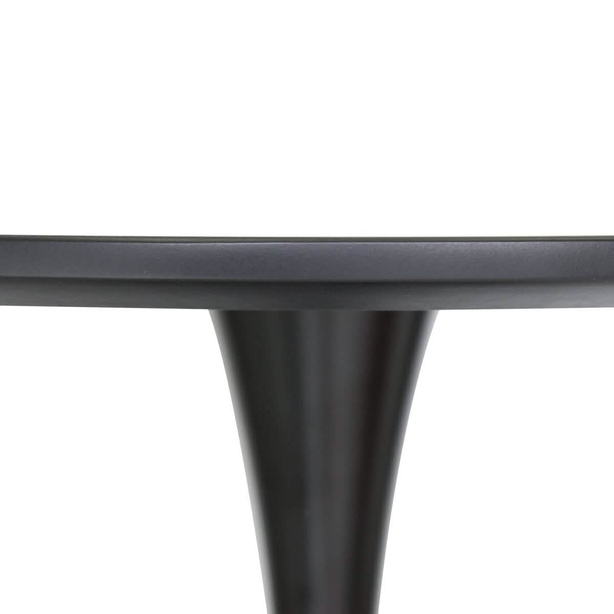 Bristol 5 - Piece Dining Set 35" Round Dining Table in Black Iron - 4 ABS Plastic Side Chair in Chrome