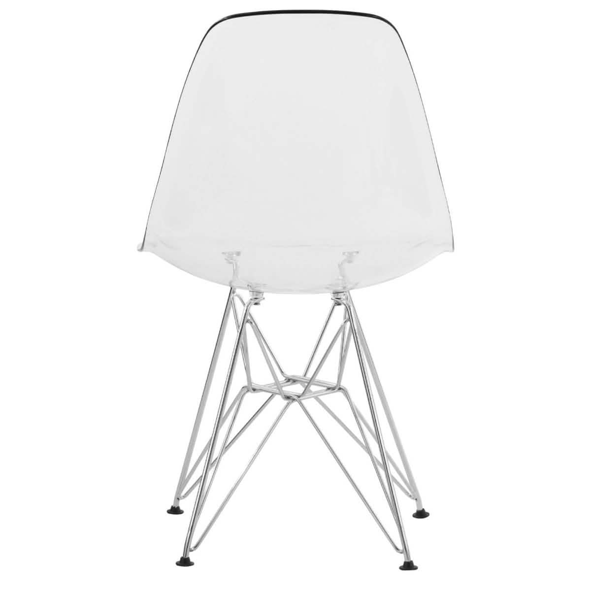 Bristol 5 - Piece Dining Set 35" Round Dining Table in Black Iron - 4 ABS Plastic Side Chair in Chrome