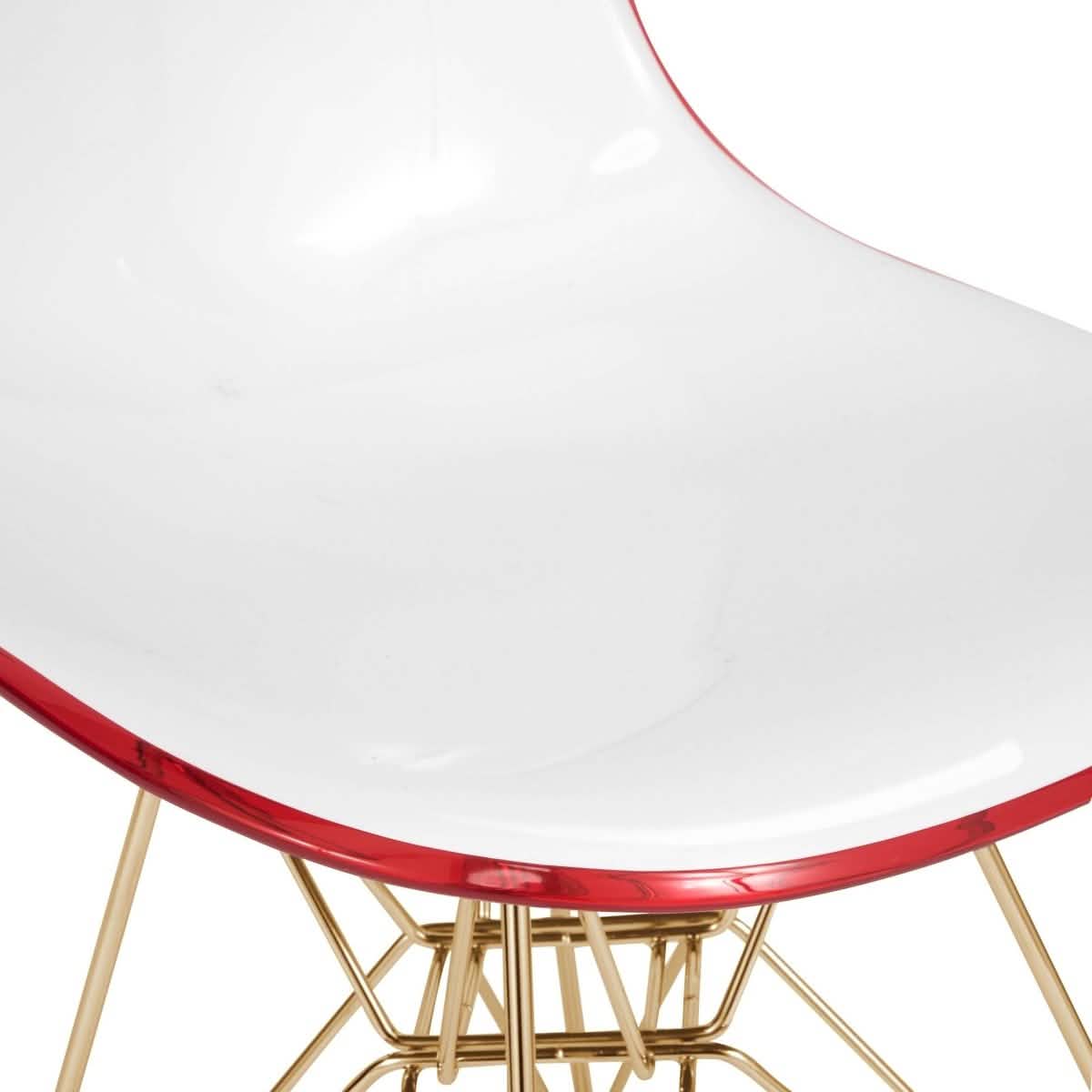 Bristol 5 - Piece Dining Set 35" Round Dining Table in Black Iron - 4 ABS Plastic Side Chair in Gold