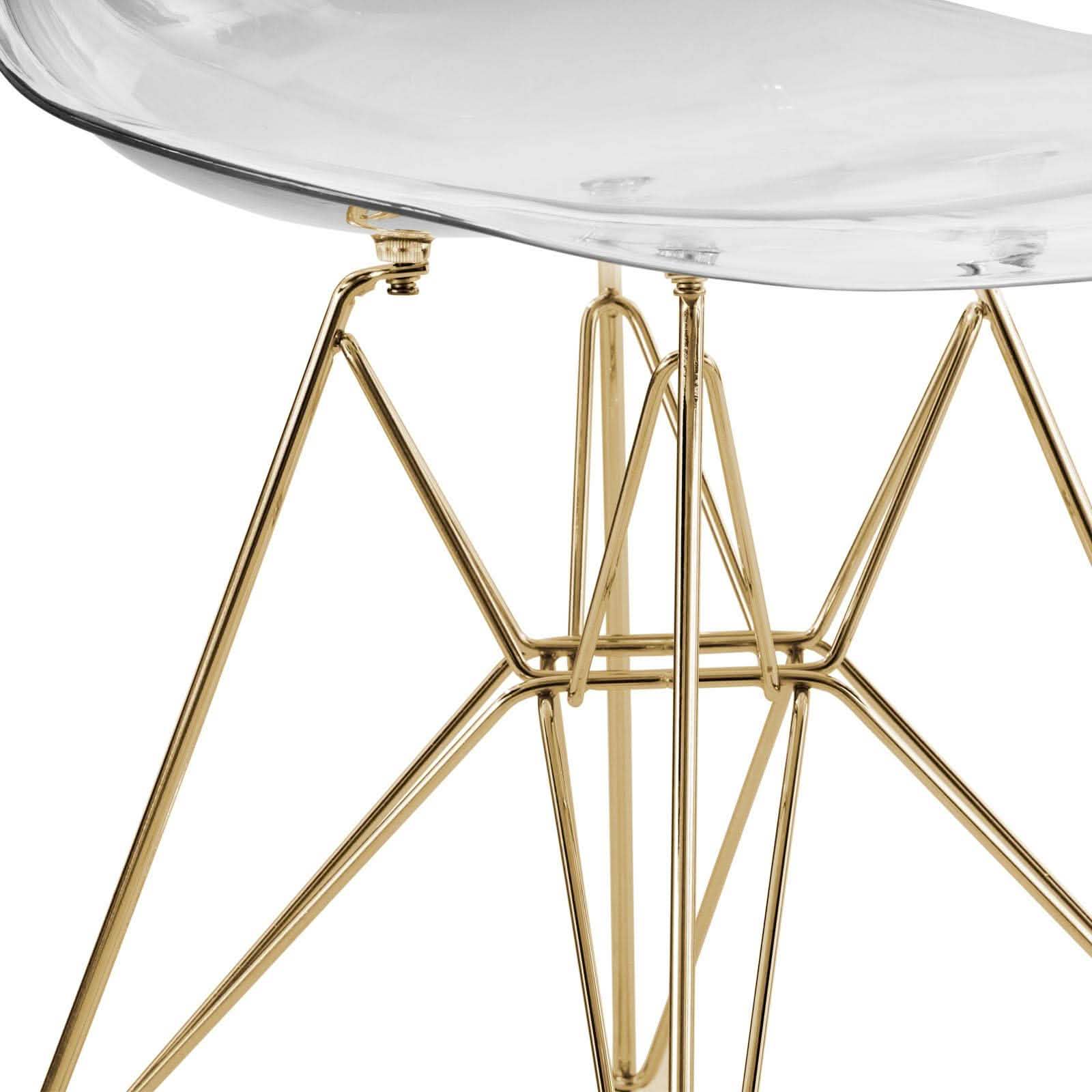Bristol 5 - Piece Dining Set with 35" Round Dining Table and 4 ABS Plastic Chairs with Gold Base