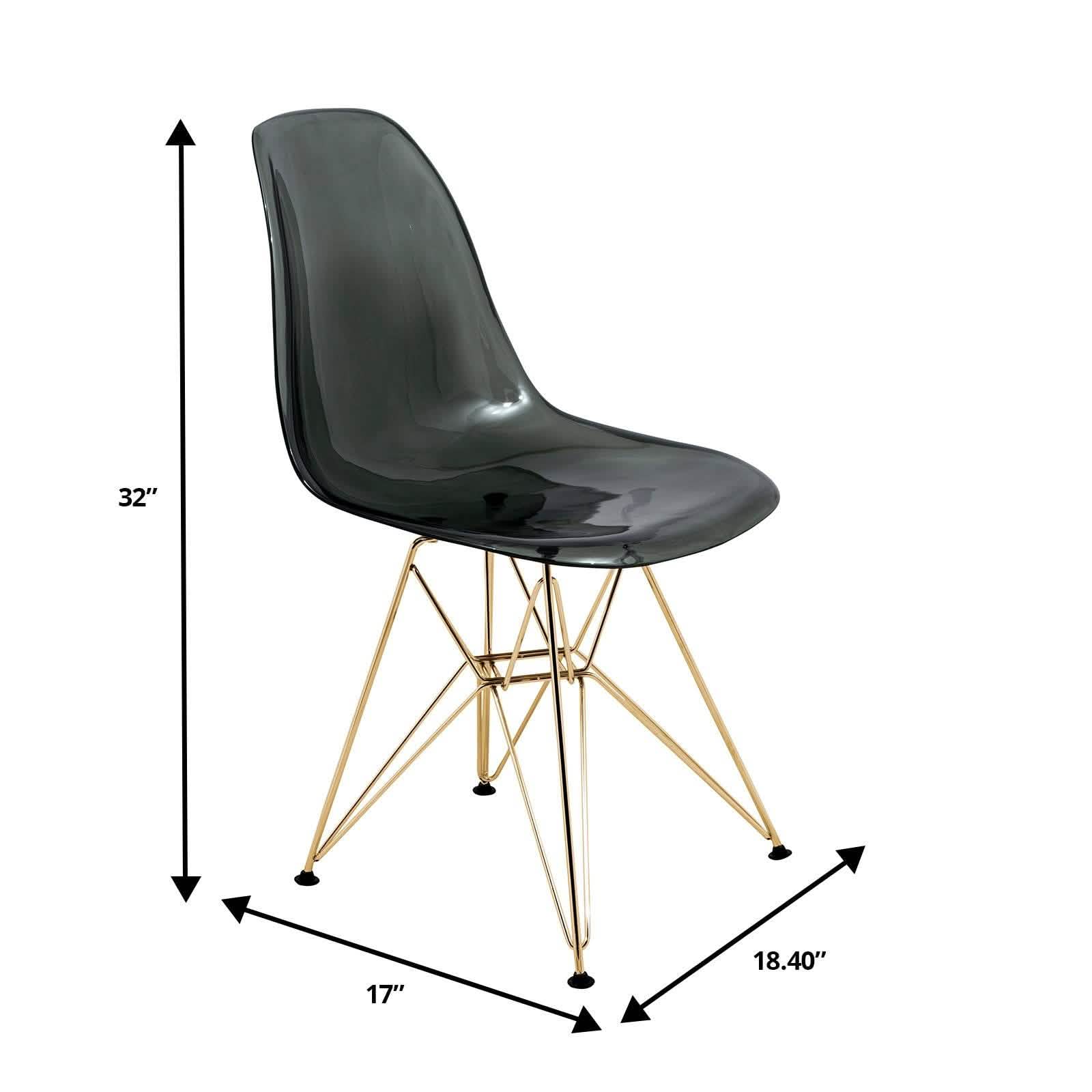 Bristol 5 - Piece Dining Set with 35" Round Dining Table and 4 ABS Plastic Chairs with Gold Base