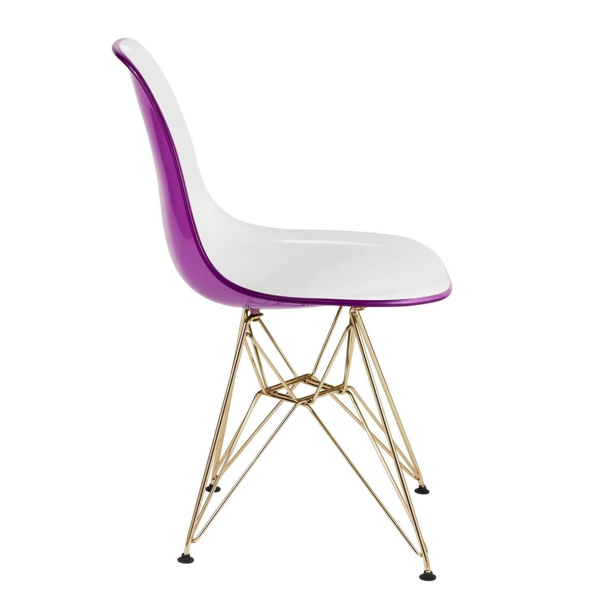 Bristol 5 - Piece Dining Set with 35" Round Dining Table and 4 ABS Plastic Chairs with Gold Base