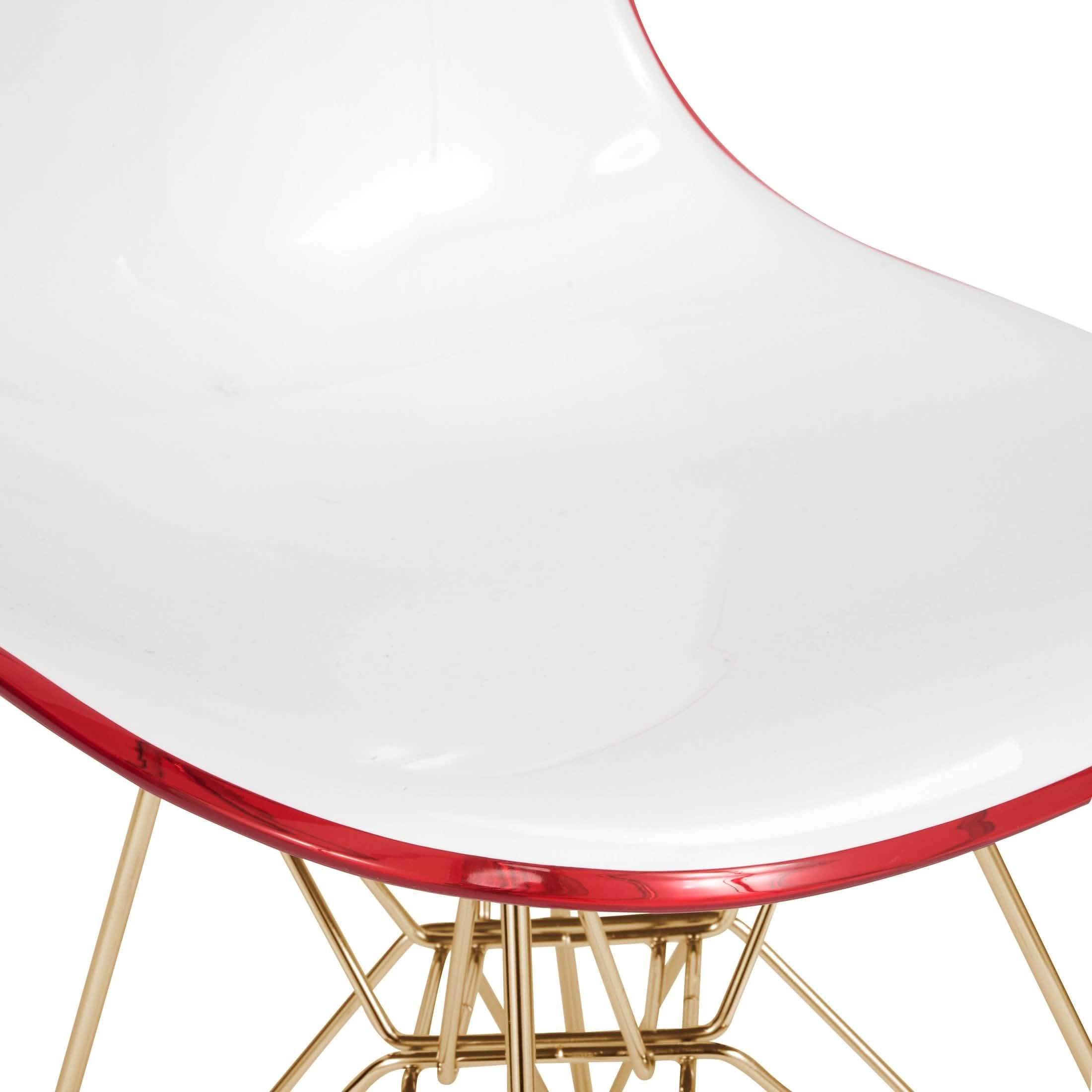 Bristol 5 - Piece Dining Set with 35" Round Dining Table and 4 ABS Plastic Chairs with Gold Base