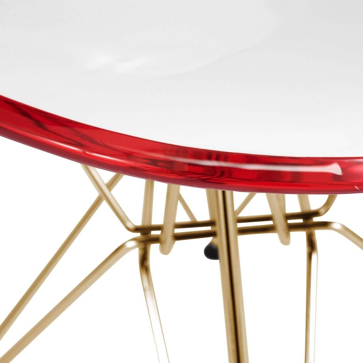 Bristol 5 - Piece Dining Set with 35" Round Dining Table and 4 ABS Plastic Chairs with Gold Base
