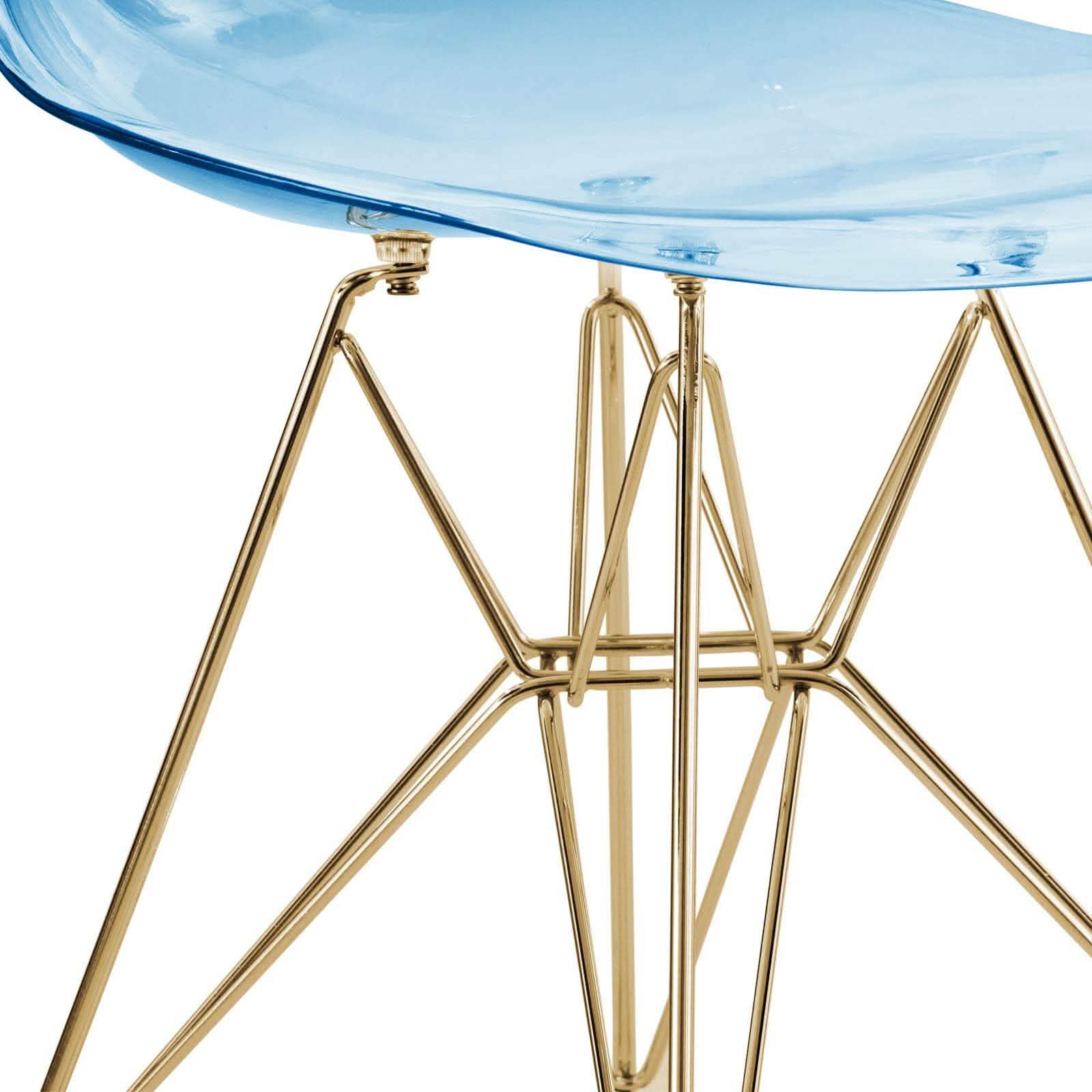 Bristol 5 - Piece Dining Set with 35" Round Dining Table and 4 ABS Plastic Chairs with Gold Base