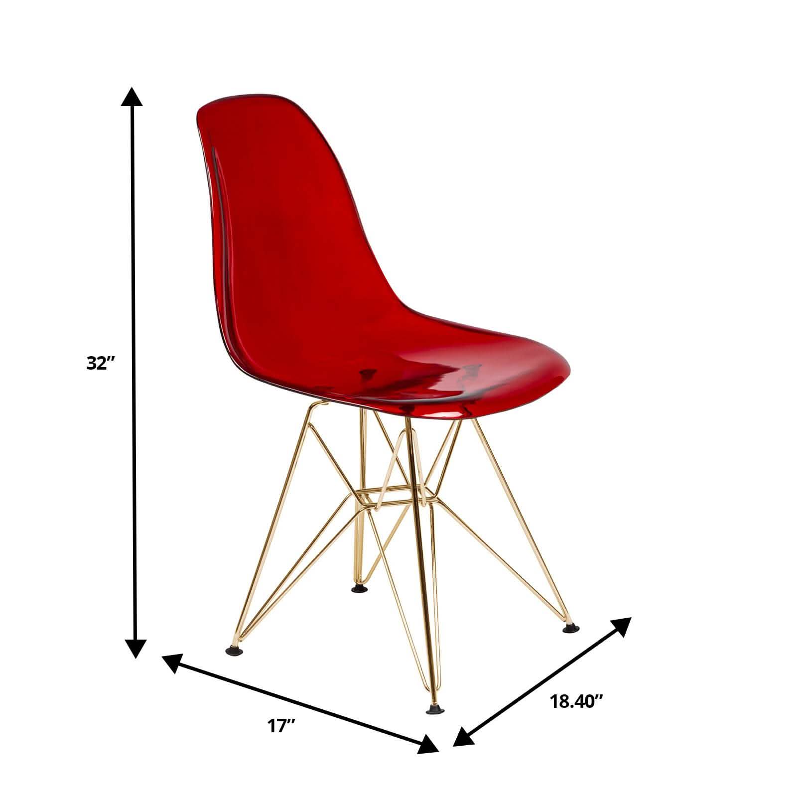 Bristol 5 - Piece Dining Set with 35" Round Dining Table and 4 ABS Plastic Chairs with Gold Base