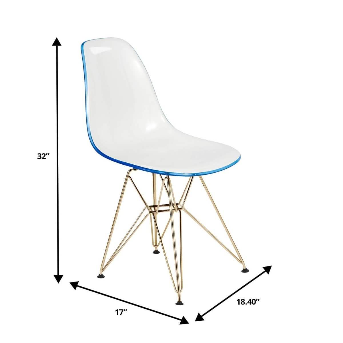 Bristol 5 - Piece Dining Set with 35" Round Dining Table and 4 ABS Plastic Chairs with Gold Base