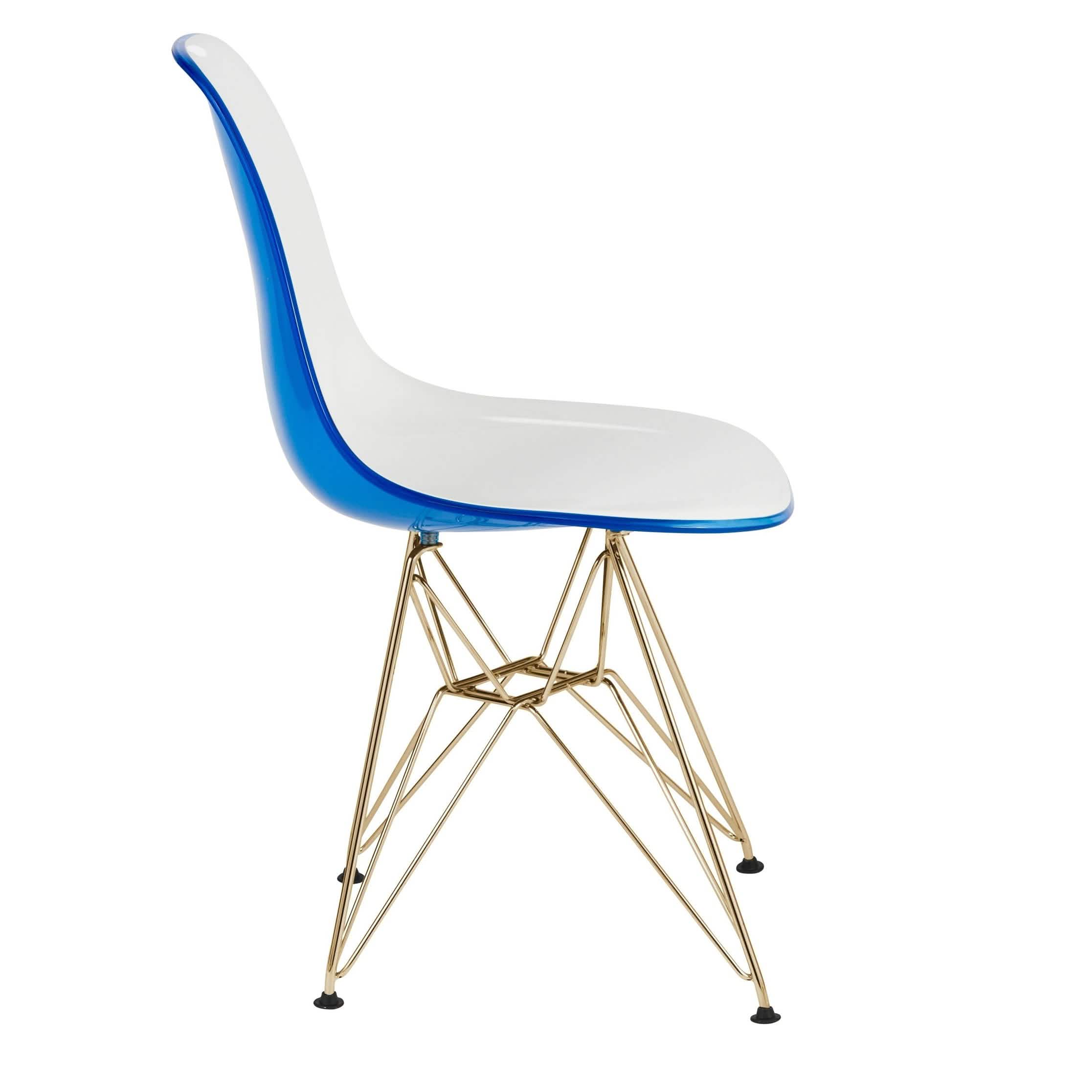 Bristol 5 - Piece Dining Set with 35" Round Dining Table and 4 ABS Plastic Chairs with Gold Base