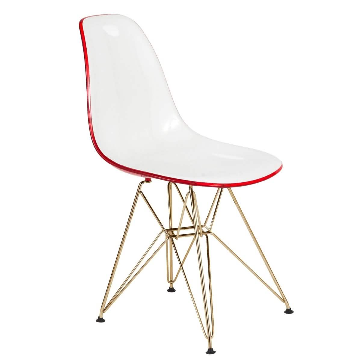 Bristol 5 - Piece Dining Set with 35" Round Dining Table and 4 ABS Plastic Chairs with Gold Base
