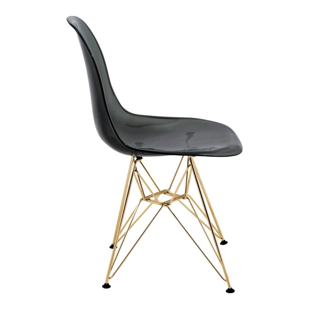 Bristol 5 - Piece Dining Set with 35" Round Dining Table and 4 ABS Plastic Chairs with Gold Base