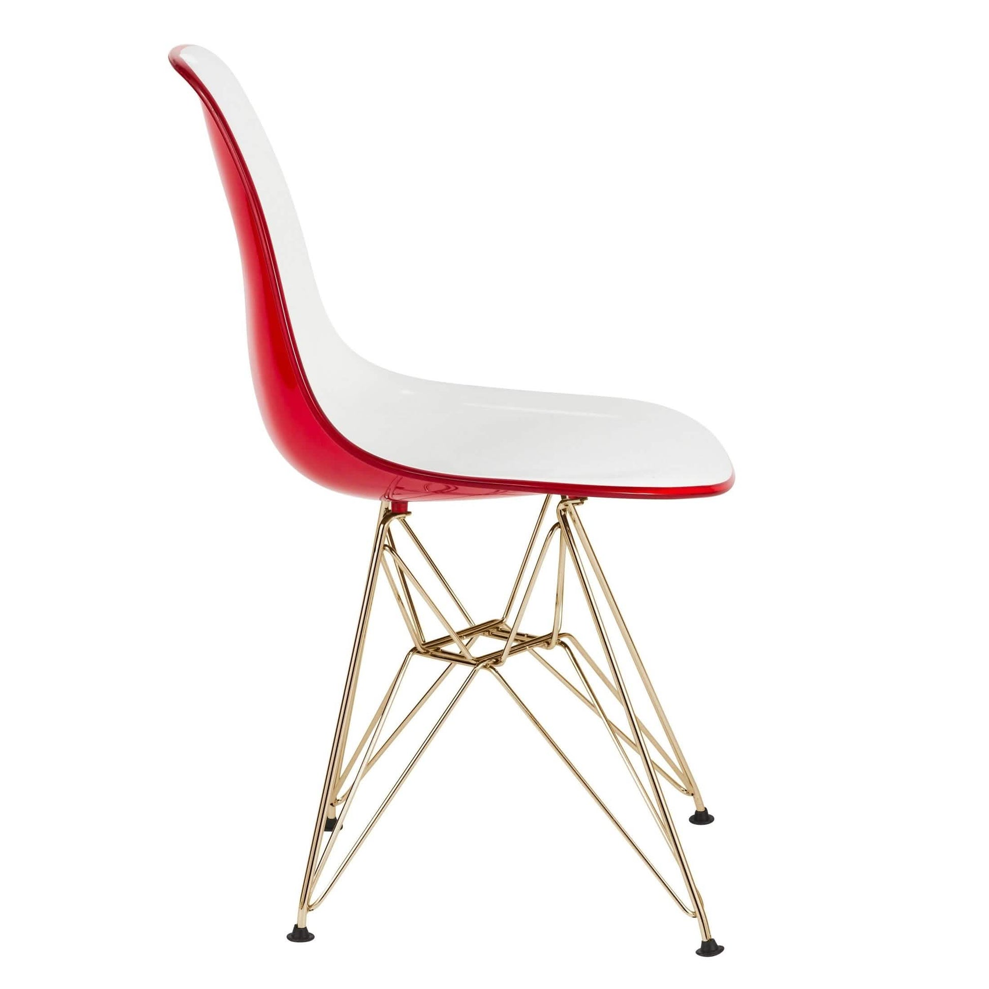 Bristol 5 - Piece Dining Set with 35" Round Dining Table and 4 ABS Plastic Chairs with Gold Base