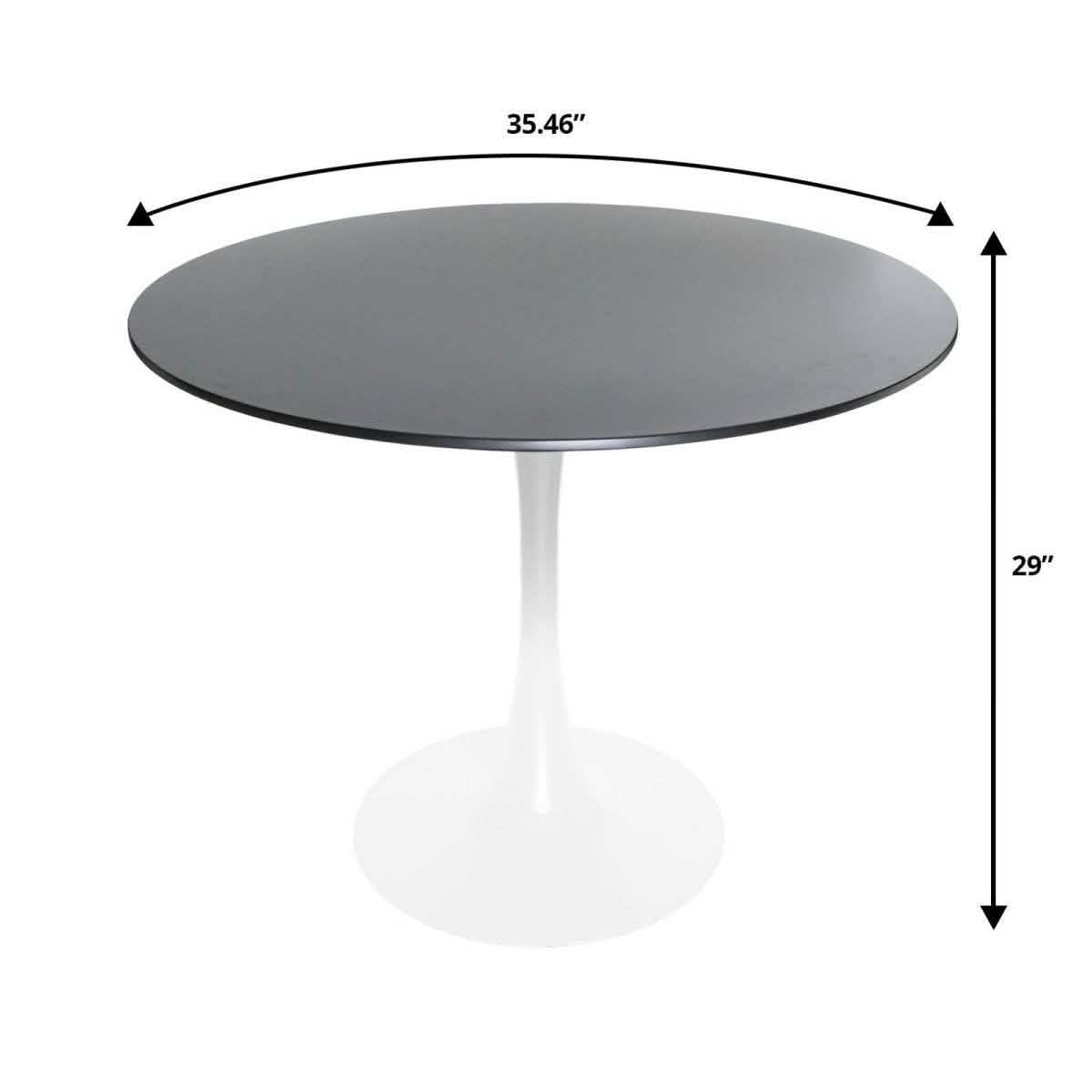 Bristol 5 - Piece Dining Set with 35" Round Dining Table and 4 ABS Plastic Chairs with Gold Base