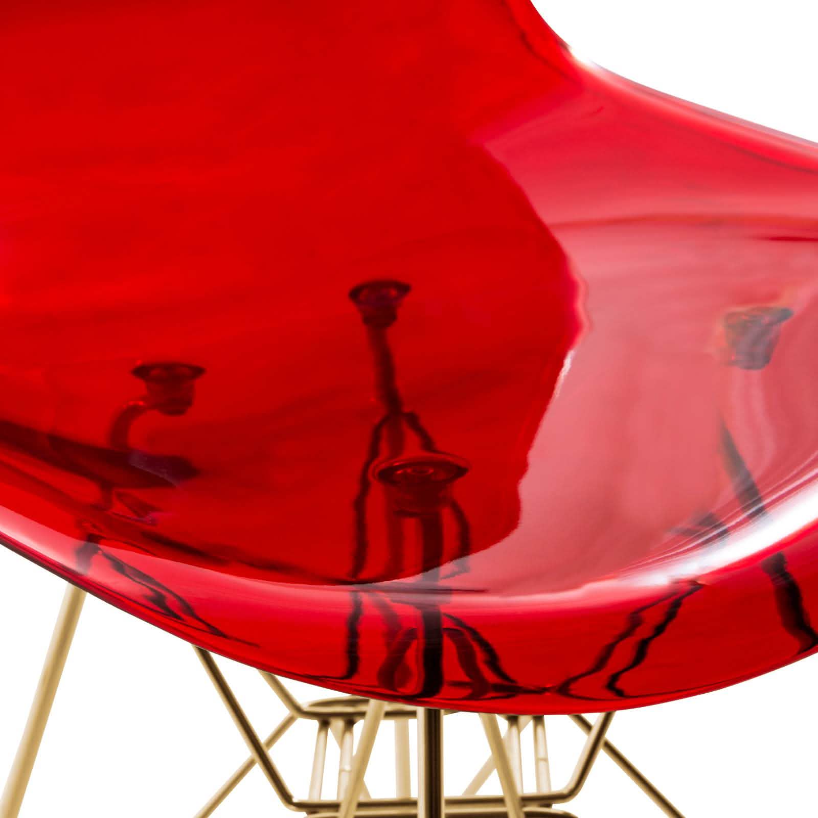 Bristol 5 - Piece Dining Set with 35" Round Dining Table and 4 ABS Plastic Chairs with Gold Base