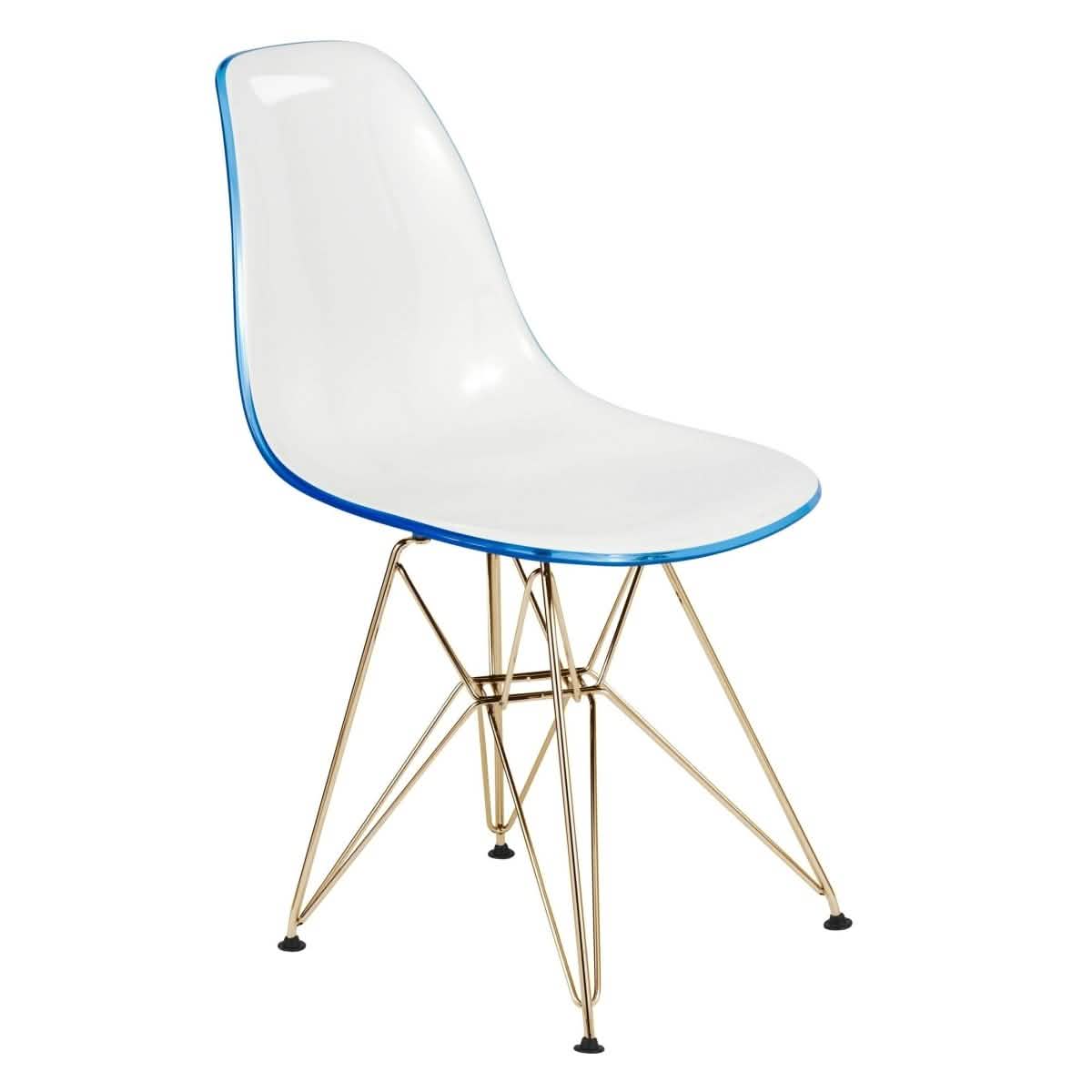 Bristol 5 - Piece Dining Set with 35" Round Dining Table and 4 ABS Plastic Chairs with Gold Base