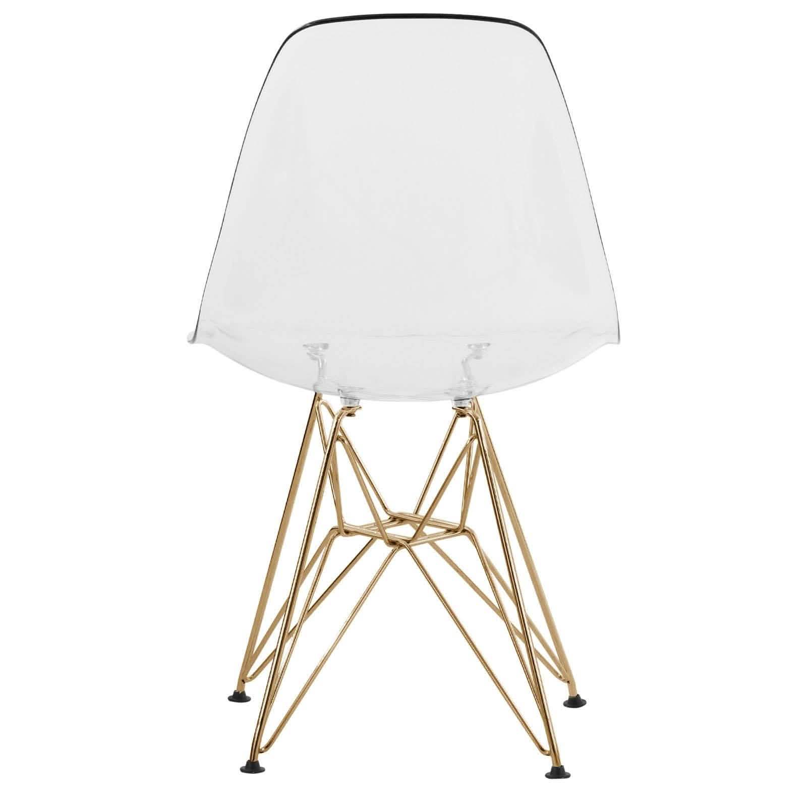 Bristol 5 - Piece Dining Set with 35" Round Dining Table and 4 ABS Plastic Chairs with Gold Base
