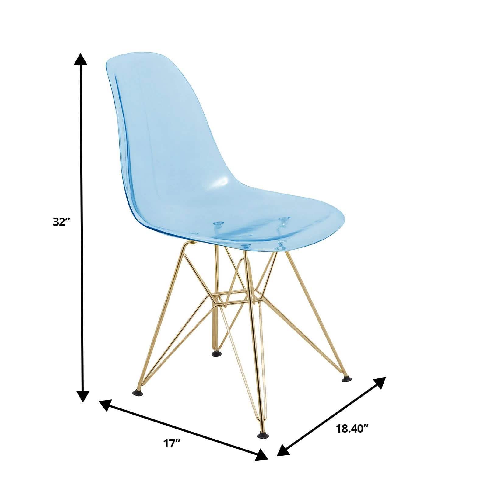 Bristol 5 - Piece Dining Set with 35" Round Dining Table and 4 ABS Plastic Chairs with Gold Base