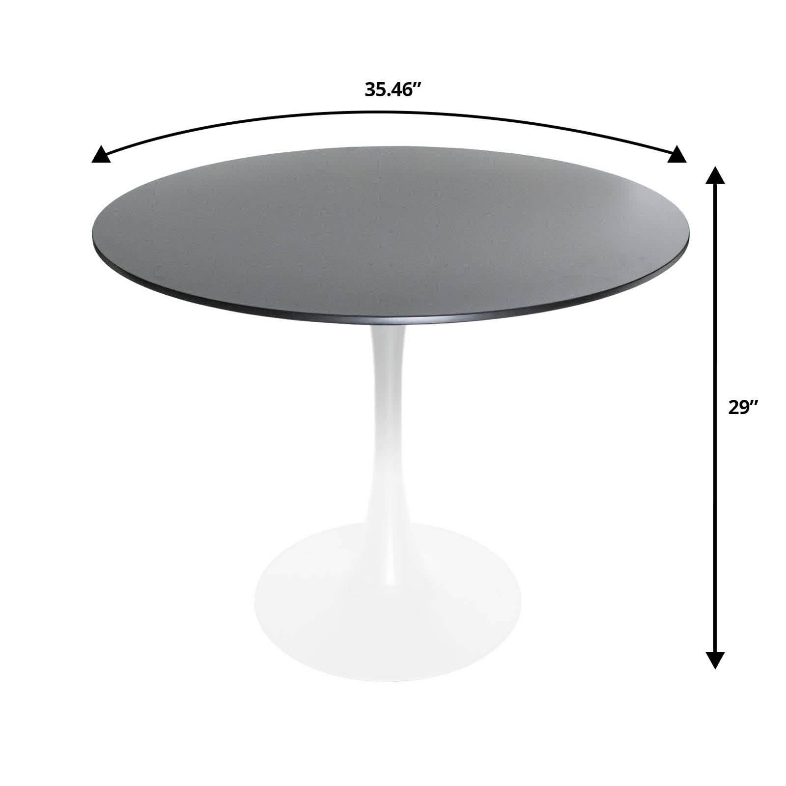Bristol 5 - Piece Dining Set with 35" Round Dining Table and 4 ABS Plastic Chairs with Gold Base