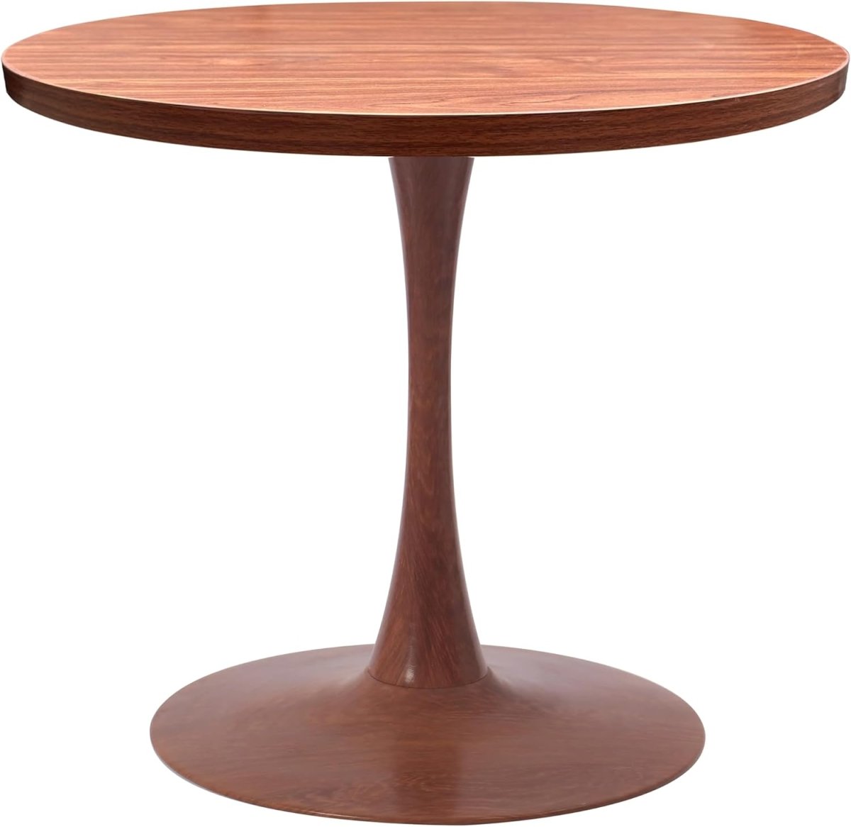 Bristol Round Dining Table With MDF Wood/Sintered Stone Tabletop with Cherry Finish Pedestal Base