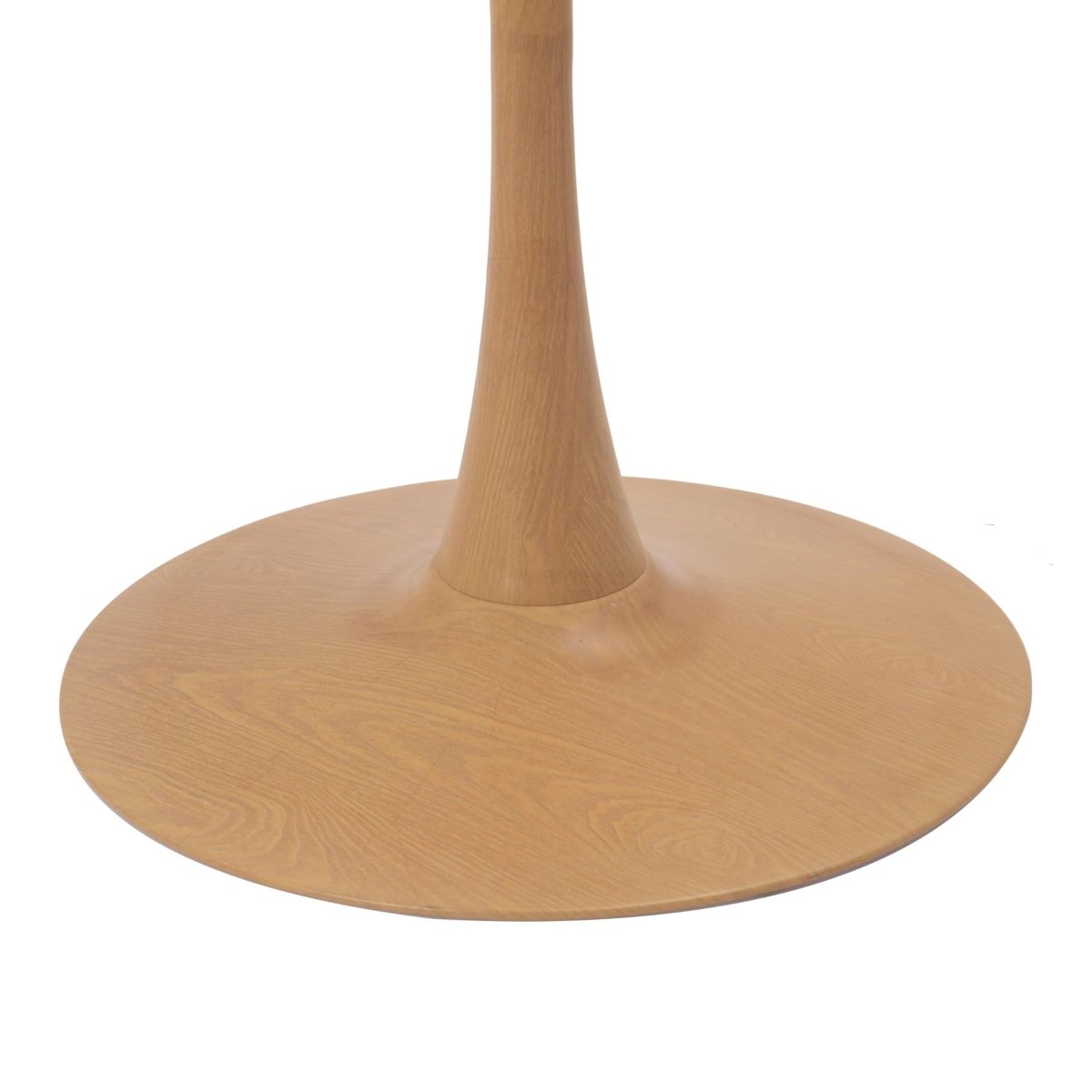 Bristol Round Dining Table With MDF Wood/Sintered Stone Tabletop with Natural Wood Finish Pedestal Base