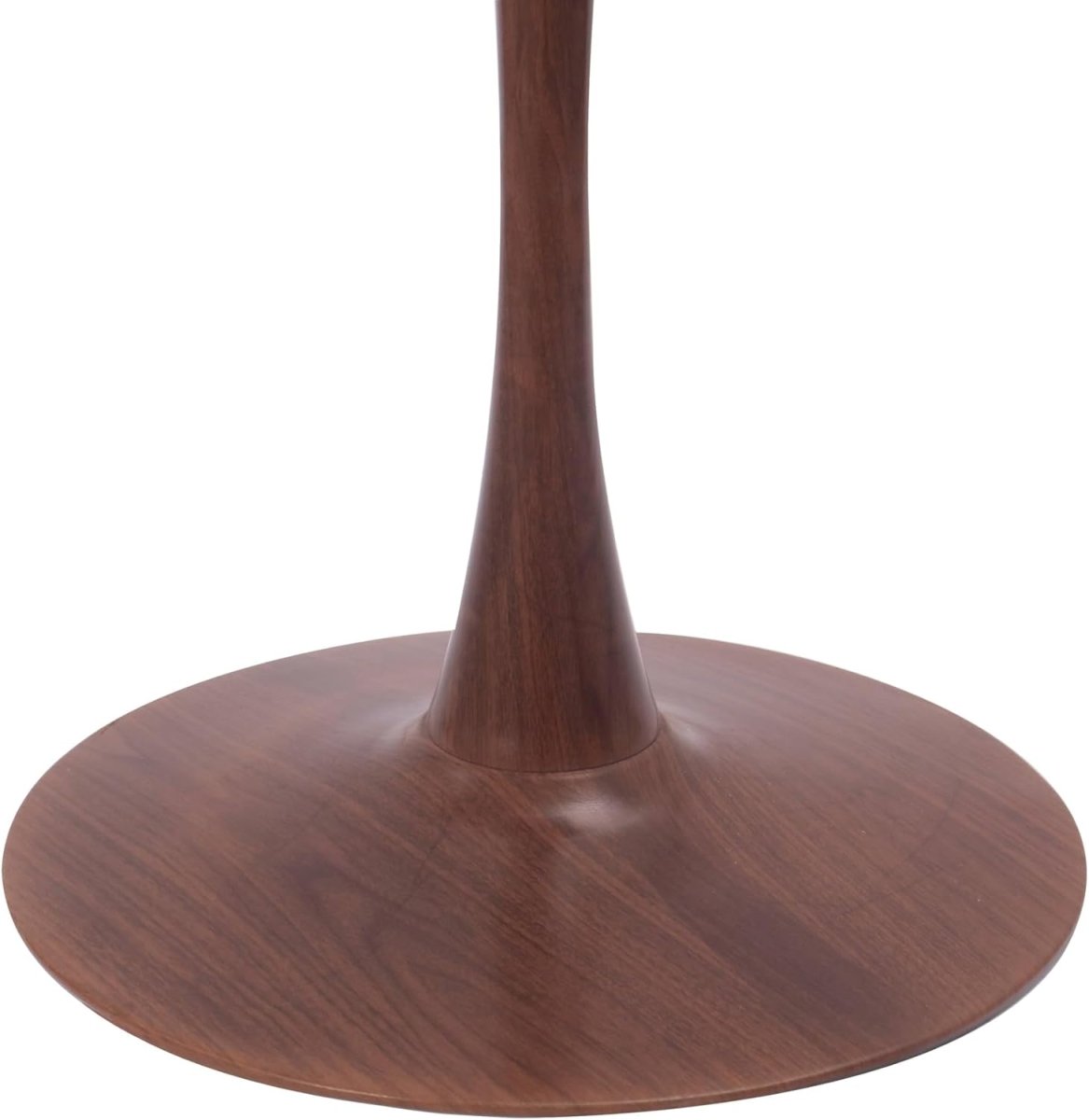 Bristol Round Dining Table With MDF Wood/Sintered Stone Tabletop with Walnut Finish Pedestal Base