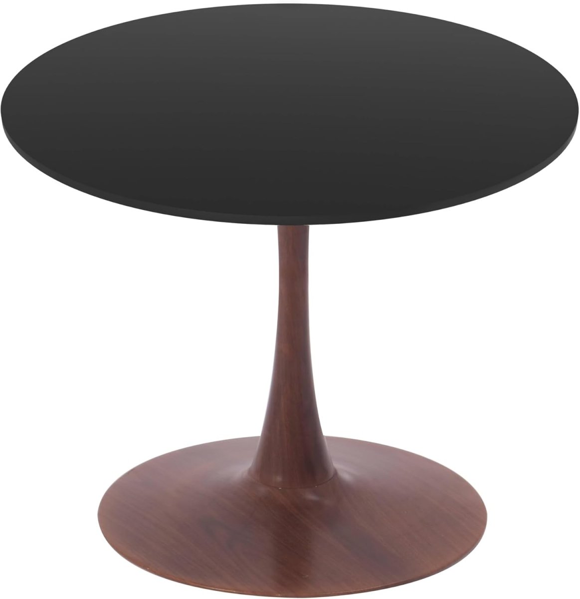 Bristol Round Dining Table With MDF Wood/Sintered Stone Tabletop with Walnut Finish Pedestal Base